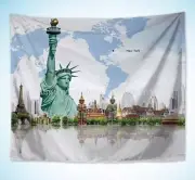 home accent accent status of Liberty archetecture art wall tapestry