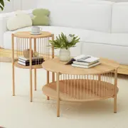 2pc Set Artiss Coffee Table Side Table End Table Bedside 39/74cm Wood