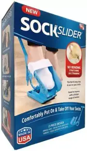 Allstar Innovations Sock Slider The Easy on Easy off Sock Aid Kit Shoehorn Blue