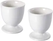 2Pcs Ceramic Egg Cups Porcelain Single Egg Stand Holders Egg Cup Tray Kitchen Ga