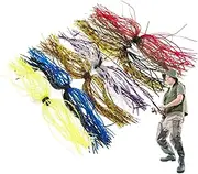 Spinnerbaits for Bass - 6-Bundle Silicone Fishing Lure Skirts | Flexible Fish Equipment for Freshwater Seawater Bass Camping Family Friends