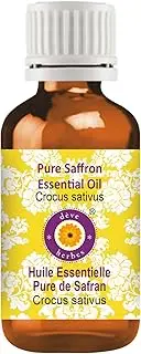 Deve Herbes Pure Saffron Essential Oil (Crocus sativus) 100% Natural Therapeutic Grade Steam Distilled for Personal Care 5ml (0.16 oz)