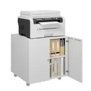 Metal Printer Stand, Large Printer Table with Wheels, Heavy Duty Printer Cabi...