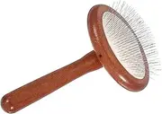 SUPVOX Grooming Tool for Dogs Wooden Comb Stainless Steel Pins Macrame Brush Gentle Hair Control Pet Shedding