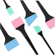 Beatifufu Hair Coloring Brush Silicone Scraper 6pcs Set Hair Dye Tool for Hairdressing Salon Use Sturdy and Easy to Clean Random Color