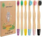 Bamboo Kids Toothbrushes (6 Pack) - Soft Bristle Organic Compostable BPA Free