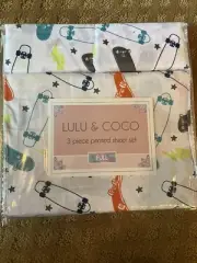 Lulu & Coco Colorful Skate Boards printed 3-piece full size youth bed sheets set