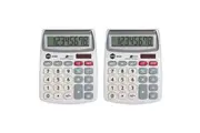 2PK Marbig 8 Digit Compact Desktop Calculator Office School Solar Large Display