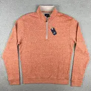 Johnnie O Sweater Mens Small S Orange Brown Sully Quarter Zip 1/4 Sweatshirt