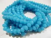 13 inch strand of natural Aqua Chalcedony Rondelle Faceted 8mm beads.