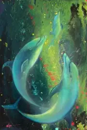 Joy of Life original by Olga Lipats dolphins