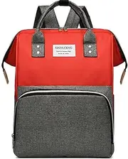 ONOODE 23L Multifunction Diaper Backpack Bag with Portable Changing Station Pad Mommy Diaper Backpack Bags–Large Capacity Featuring Bottle Pocket, Changing Pad, Stroller Clips, Comfortable Red, Multi,