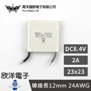 ※ 欣洋電子 ※ 莆洋 23x23 DC8.4V 2A 半導體致冷晶片 TES1-7102 (1506A) 電子 電工 電子材料