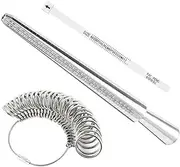[CELECH] Ring Sizer Measuring Tool Set,27 pcs Stainless Steel Ring Gauges Finger Sizer & Ring Mandrel Aluminuml for Jewelry Sizing Measuring