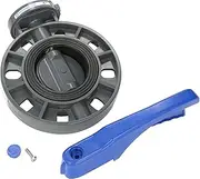 Hayward BYC1040E1LGB PVC Lever Operated BYC Series Butterfly Valves, 4-Inch, Gray