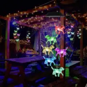Solar Powered Dog Light Wind Chimes Lamp Color Changing Home Yard Garden Z2M7