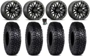 Raceline Ryno Bdlk 15" Wheels Bk 30" Intersect Tires Can-Am Defender