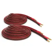 14 Gauge Pure Copper Speaker Wire, 6 Feet, 2 Pack with Gold Plated Banana Plugs