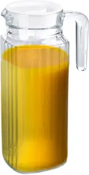 Glass Pitcher Jug with Lid Fridge Door Clear Carafe Juice Pitchers Lidded Refill