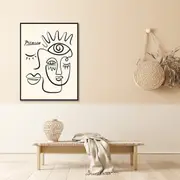 50Cmx70cm Line Art By Pablo Picasso Black Frame Canvas Wall Art