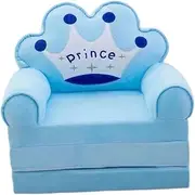 DimyFew Kids Couch Armchair Fold Out Cartoon Comfortable Kids Furniture, Folding Chair, Toddler Chair Folding for Living Room Nursery, Blue, as described