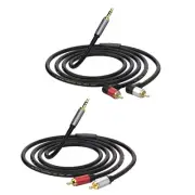 AUX Auxiliary 3.5mm Stereo Male to 2RCA Y Male Stereo Cable Wire Cord 12inch