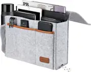 Bedside Caddy, Felt Bed Storage Organizer Hanging Bag Holder with 5 Pockets, Mag