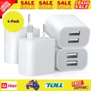 HEYMIX Dual USB Wall Charger, 4-Pack USB Power Adapter Plug, Double USB Wall Plu