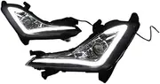 2PCS ED DRL Fog Lamps Cover Daytime Running Light with Turn Signal Foglight Compatible with Hyundai Elantra 2014 2015 2016 L