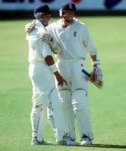 Michael Atherton Consoles Alec Stewart After Stewart Had Once- Old Cricket Photo