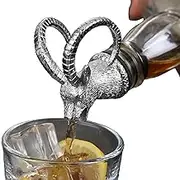 Wine Pourer Ae or Metal Animal Whiskey Pourer Bottle Stopper with Silicone Rubber Silver Type 303