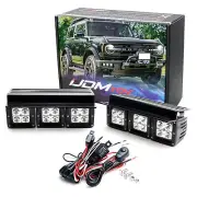 Modular Bumper Mount Triple LED Pod Light Kit w/Bracket, Wiring For Ford Bronco