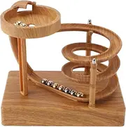 Perpetual Motion Machine, Art Perpetual Motion Device, Perpetual Motion Simulator, Non Stop Rolling Ball Science Physics Gadget, for Teaching Decor (Wood Grain)