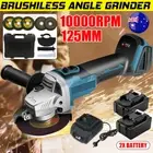 Brushless 125mm 4 Speed Angle Grinder 5X Dsic For Makita 18V Battery Charger Kit