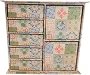 ACIT Table Chest of Drawers, Jewellery Organiser, Cardboard Chest of Drawers with 7 Drawers, Handmade, for Makeup, Jewellery and Bathroom Accessories, Made in Italy