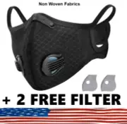 Face Mask Active Carbon Filter & Breathing Valve + 2 Free 5Layer PM 2.5 Filter ✅