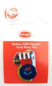 3 TOWNS TO GO TORCH RELAY SEPT SYDNEY OLYMPIC GAMES 2000 PIN BADGE COLLECT #44