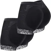 [FUT] Women Butt Lifter Panties Padded Underwear Booty Pads Butt Enhancer Shapewear, Black-padded(2*pack), XX-Large
