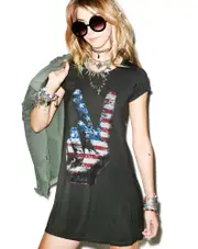 [Lauren Moshi] Lana Flag Hand Mini T-Shirt Dress