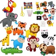 Sewing Kit for Kids Crafts Supplies, DIY Sewing Kit Children, My First Sewing Kit, Beginners Educational Sewing Felt Set Girls and Boys Art Toy (A)