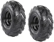 YC Yier 2 Pack 145/70-6 ATV Go Kart Quad Tires with Rims 6" Go Kart Wheels 3 Lug Rim for ATV Quad Buggy Mini Bikes Go Kart 4 Wheelers Lawn Mowers