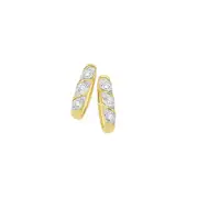 9ct Gold Diamond Twist Huggie Earrings