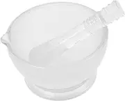 iplusmile 1 Set Glass Marble Pestle Grinding Bowl Point Grinder Crusher Mini Tin Electric Guacamole Bowls Jar Paint Pestle Shaker Drill Bit Case Kitchen Beeswax Nut Transparent Glass