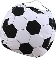 GLSTOY Storage Bean Bag Cover Football Design Organizing Bag for Stuffed Animals Versatile Seating Lounger for Playroom Polyester Material Space Saving