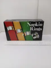 Vintage 1981 Silverplate Napkin Rings 308 Set 4 Leonard