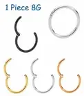 1 Piece 8G Surgical Steel Hinged Hoop Ear Lip Nose Nipple Piercing Segment Ring