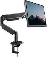 Single Monitor Mount, 13 to 32 Inch Adjustable Gas Monitor Arm, Easy Vesa Mount with Clamp and Grommet Base - Fits 5 to 22lbs LCD Computer Monitors