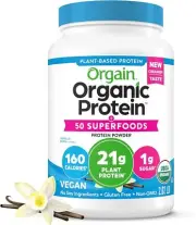 Organic Protein + Superfoods Powder, Vanilla Bean - 21g of Protein, Vegan, Pl...