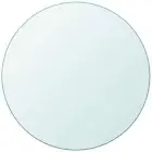 vidaXL Table Top Clear Tempered Glass 19.7 in diameter Scratch-resistant