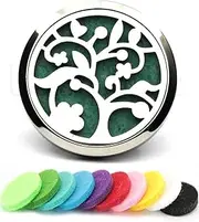 Office Home Car Air Freshener Aromatherapy Essential Oil Diffuser Locket Clip with 10 Refill Pads